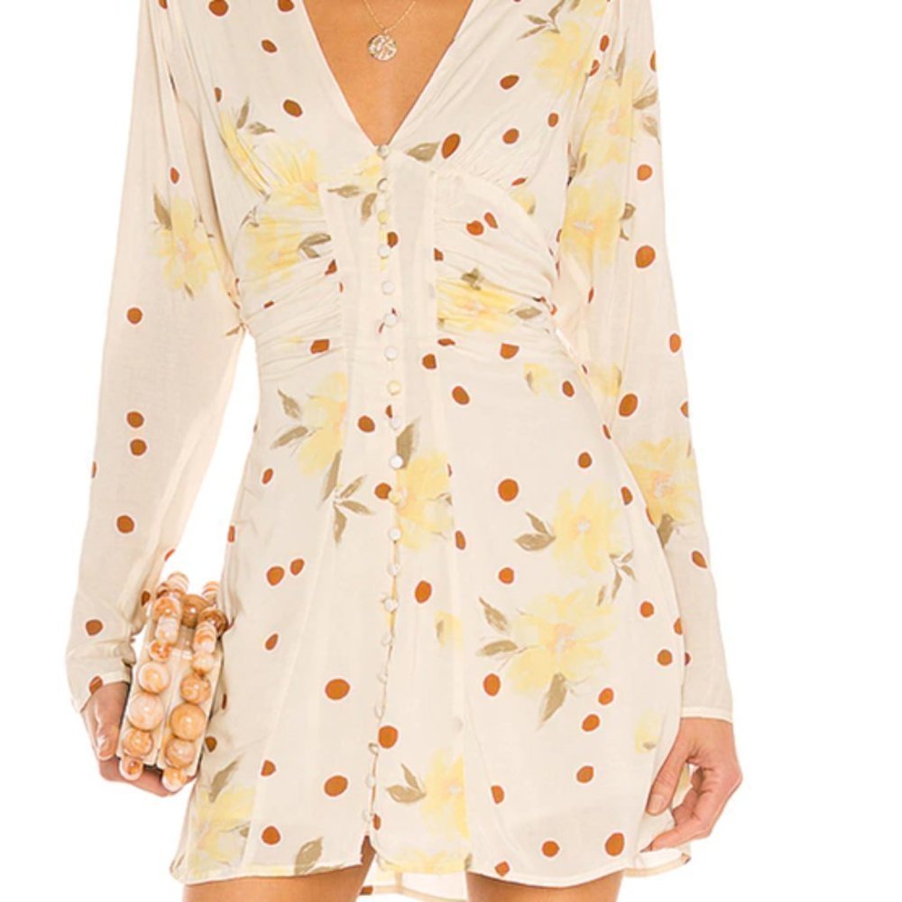 FREE People Mini Dress In Sunshine Combo, Size Small